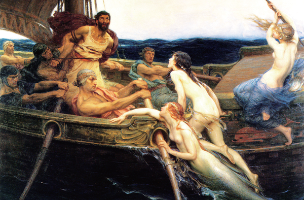 드레이퍼, 오디세우스와 세이렌, 1909, 유화, 페렌스 아트 갤러리