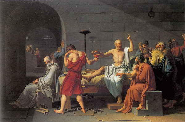 다비드, 소크라테스의 죽음, 1787, 캔버스에 유채,129.5x196.2cm. 뉴욕 메트로폴리탄 미술관