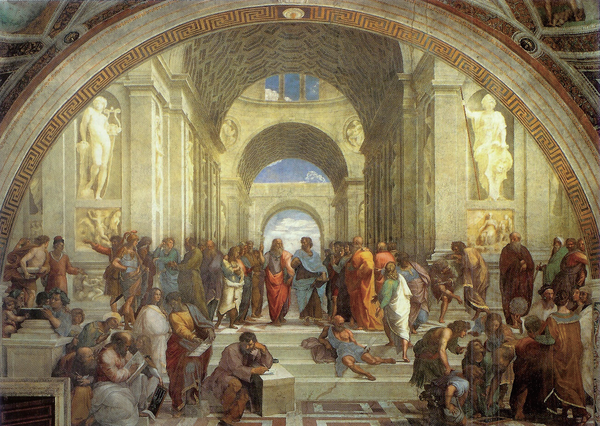 라파엘로, 아테네 학당, 1511, 프레스코,밑변 820cm, 바티칸 미술관