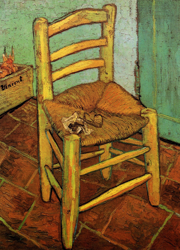 반 고흐, 담배 파이프가 놓여 있는 빈센트의 의자, 1888캔버스에 유채, 93x73.5cm, 런던 내셔널 갤러리