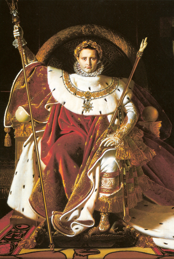 앵그르, 권좌의 나폴레옹 1세, 1806, 캔버스에 유채256x160cm, 앵발리드 군사박물관