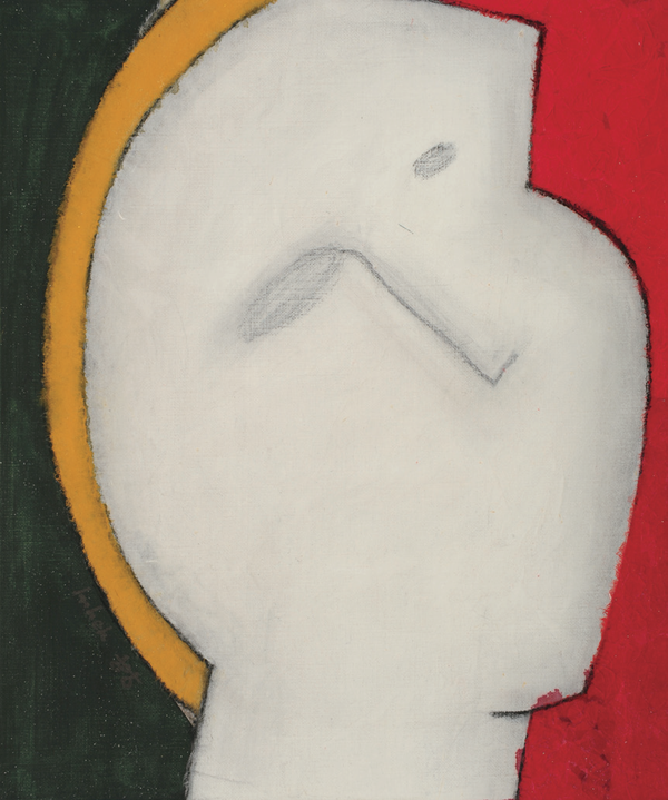 Ganadara - figure 1캔버스 위에 순지, 돌가루와 혼합매체, 45 X 38, 2011