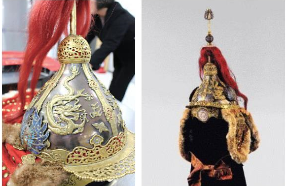 ​日박물관 소장 조선시대 임금 용봉문 투구 (국립문화재연구소가 2005년에 발행한 '오쿠라 컬렉션 한국 문화재 목록의 사진)​