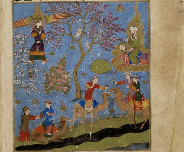 Miraj Nameh- Mahomet and tree of life(Ascension of Muhammad to heaven)– Turkish manuscript - 1436-1437