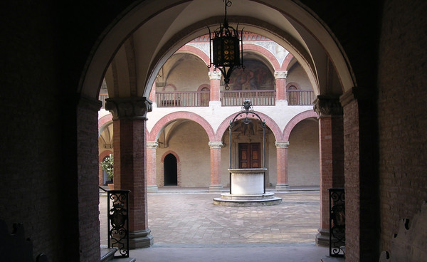University of Bologna - Interior view of the Porticum of its oldest College, the Royal Spanish College- 1364 – Bologna  Italy jpg
