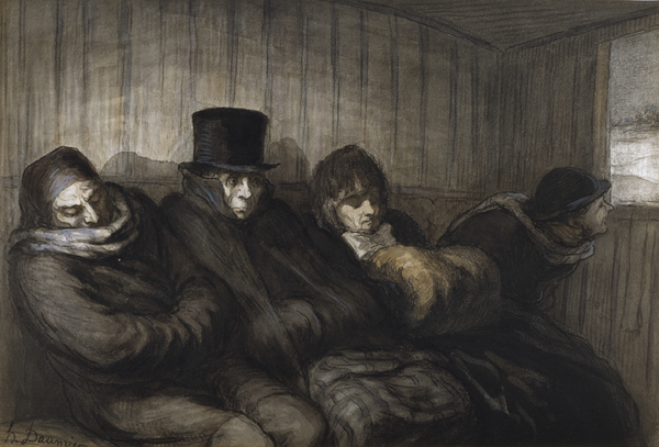 The Second Class Carriage(Honoré Daumier)_1864