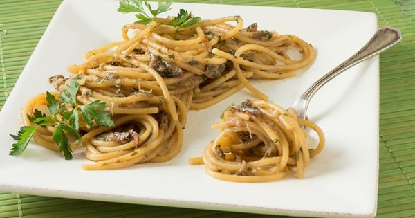 pasta with fish (pike fish) of Garda Lake