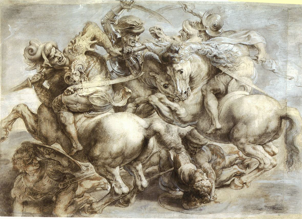 Pieter Paul Rubens copy from Leonardo da Vinci , “Battaglia di Anghiari”, Museum of Louvre -Paris 1600-1608