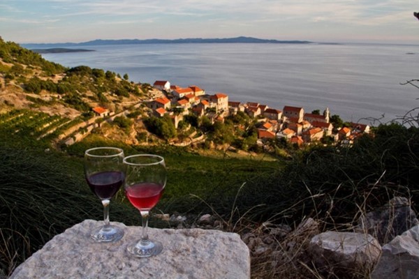 A glass of wine in Hvar Island, Croatia