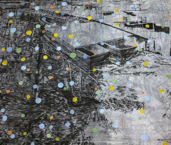 Bin Woo Hyuk, Neuer See 33, charcoal and gouache on canvas, 223 × 197 cmCourtesy of the Artist and Gallery Baton