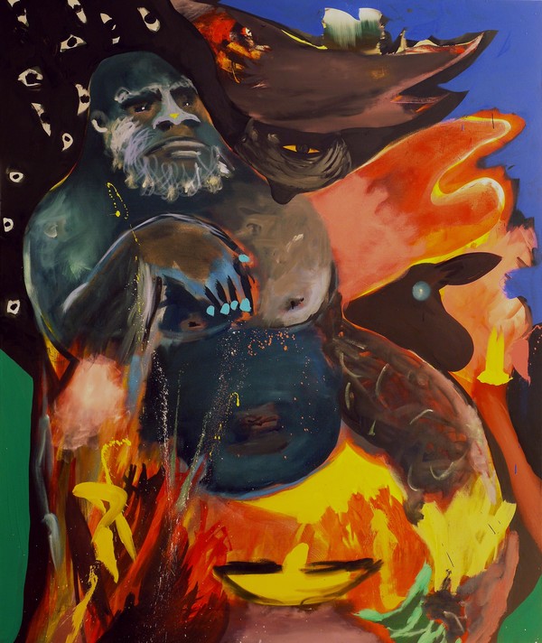 David Lehmann, Listen to your heart!,  2021,  Dispersion and oil on canvas,_