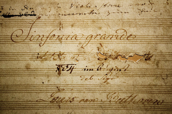 Title Page of Beethoven_s Eroica Symphony_showing erasures