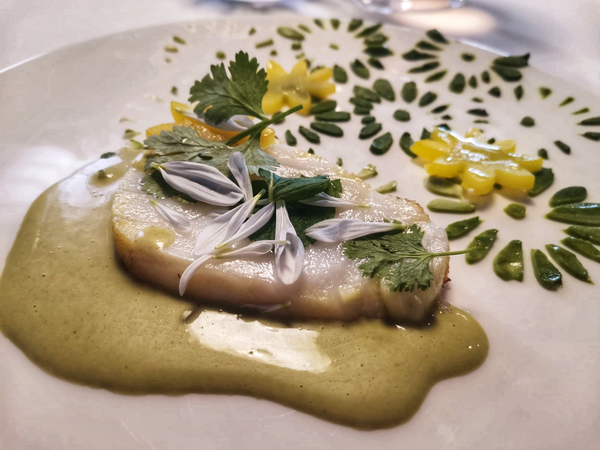 Massimo Bottura – Osteria Francescana- Merluzzo in salsa di curry verde- Makarell in currygreen sauce