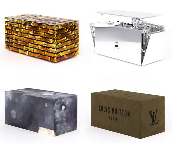 (왼쪽 위부터 시계 방향으로) 장-미셸 오토니엘, 윌로 페론, 니고, 알리사 카슨이 재해석한 루이 비통 트렁크 (사진 제공: 루이 비통)