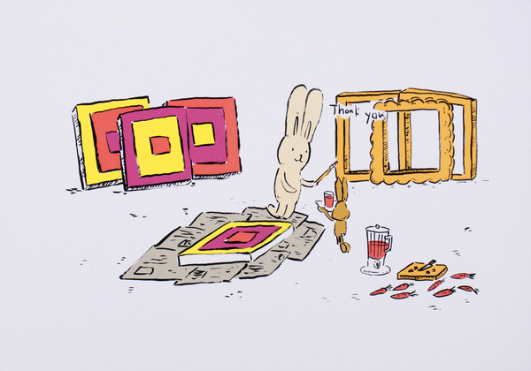 Atsushi kaga, A break with carrot juice, 21x29.7cm, Lithography, 2012