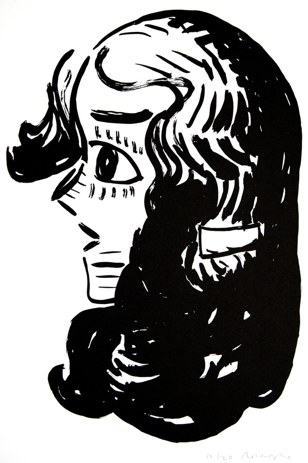 Rose Wylie, Portrait 17, 62x43cm, Lithography, 2018