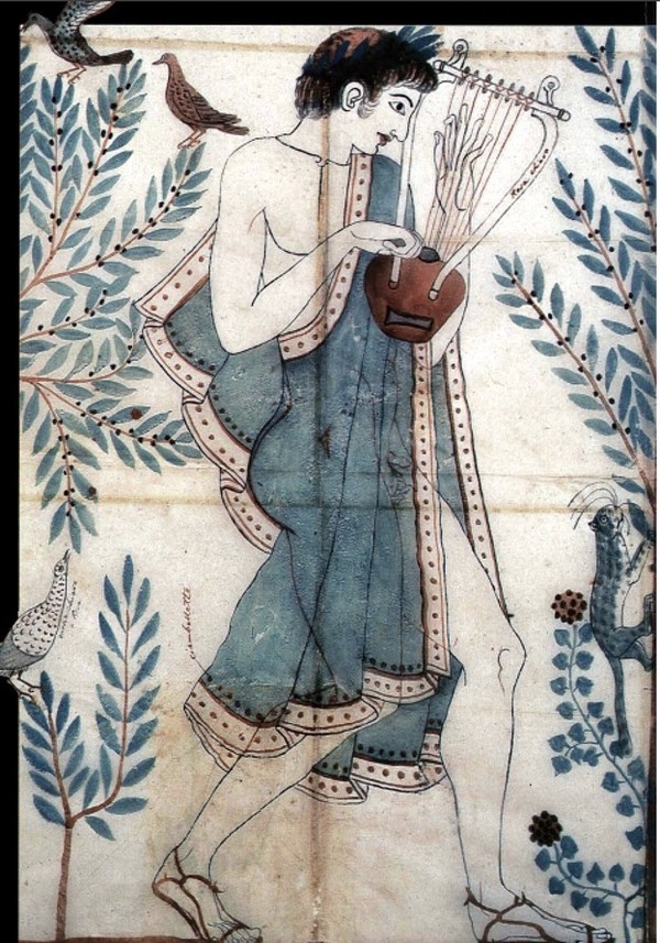 Fresco from musician- etruscan tomb- - Italy