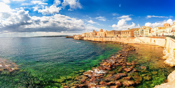 Sicily- Ortigia island in front of Siracusa town