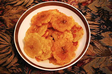 Tostones, 또 다른 이름은 patacones으로 산타 마르타 음식