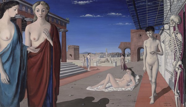 © Foundation Paul Delvaux, Sint-Idesbald - SABAM Belgium / SACK 2021 폴 델보-붉은 도시