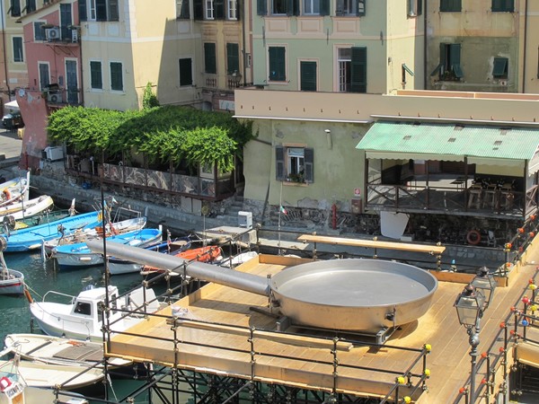 The gigantic frying pan for the Fish sagra – Camogli- Italy