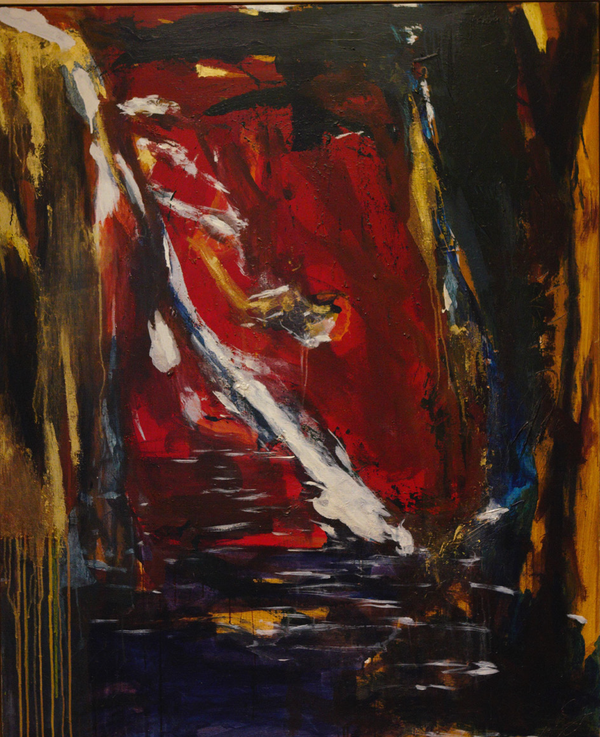 무제, 162×130cm, 캔버스 위에 혼합 재료, 2017