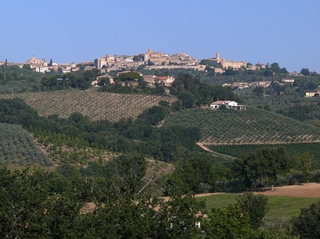 The town of Montefalco in the Umbrian landscape