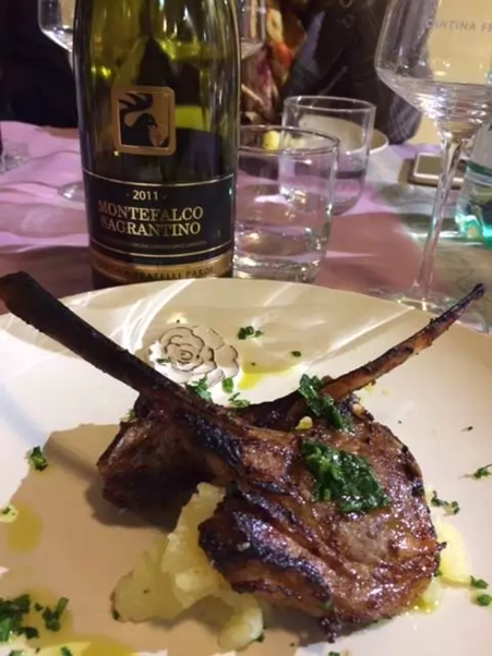 Sagrantino wine paired with roasted lamb