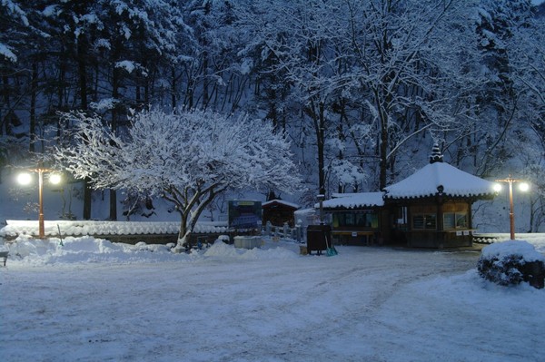 눈오는 밤 정암사