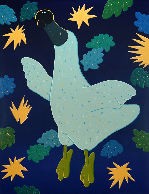 Ikarus, 145.5x112cm, gouache on canvas, 2021