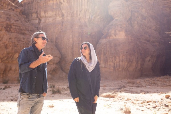 Neville Wakefield and Raneem Farsi, curators of Desert X AlUla, photo by Noon Art, courtesy RCU.