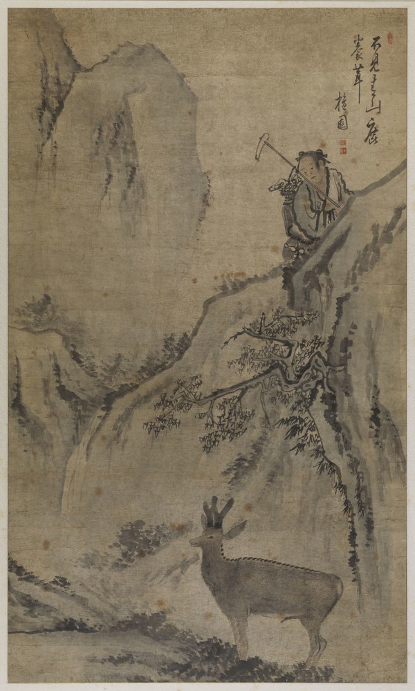 단원 김홍도, 사슴과 동자, 84x143.5, 18세기, 안산 성호박물관 소장(크기조정)