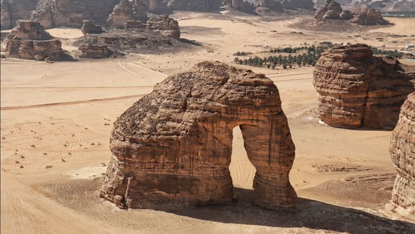 Elephant Rock, also known as Jabal AlFil, is a natural rock feature in AlUla, courtesy RCU.