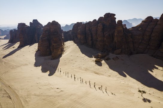 Nadim Karam, On Parade, installation view at Desert X AlUla 2020, photo Lance Gerber, courtesy of the artist and Desert X AlUla