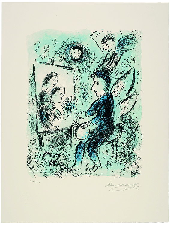Marc Chagall, Vers l'autre Clarté, 1985, M.1050, Color lithograph, 63 x 48 cm, © Marc Chagall / ADAGP, Paris – SACK, Seoul, 2021