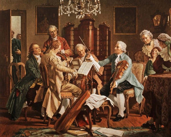 Joseph Haydn playing quartets_Anonymous(1790년추정)