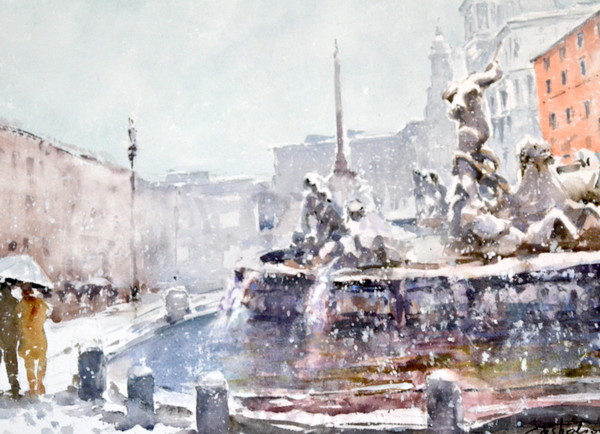 La fontana del Nettuno a piazza Navona
