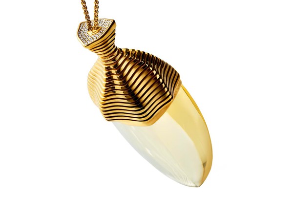 NAC Amber Collection, pendant - amber, gold, diamonds