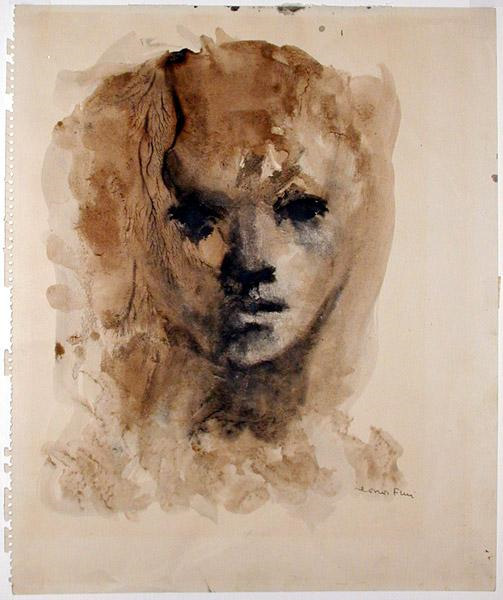 FACE 1970. 59.7×25.4cm ink & watercolor