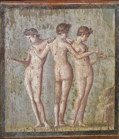 The Three Graces Pompeii, VI, 17, 31 or 36 Insula Occidentalis, Masseria di Cuomo - Irace Fresco, 57 x 53 cm MANN, Inv. 9231 1st century A.D. - IV style