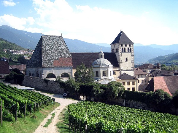 Abbey of Novacella, founded in 1142, and its vineyards. Photo Credits: Adrian Michael, Parpan05, via www.wikipedia.org