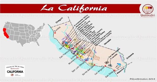 California wine regions. Photo Credits: www.quattrocalici.it