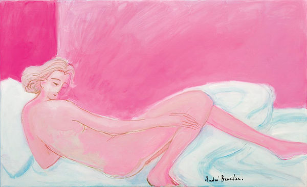 분홍빛 실내, 2018, 89x146, Oil on canvas ⓒ 앙드레 브라질리에