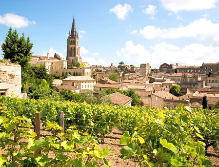 ​A view of the town of Saint-Émilion with its vineyards. Photo Credits: www.saintsfeastfamily.com​