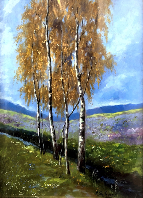 ​제목:알프스의 가을, 작가서명 : C. Stoizner 유화, 32.0 × 24.0 cm​