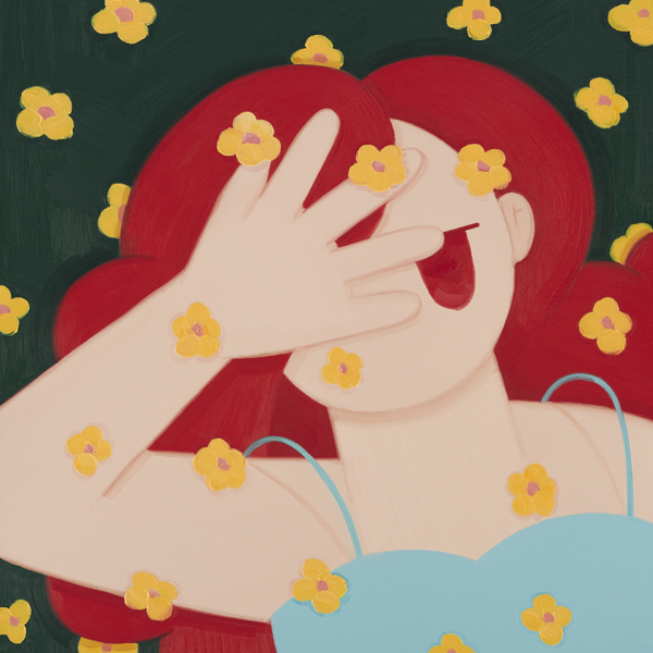 임희조, 꽃비(Flower rain)_2022_Oil on canvas_91x91cm