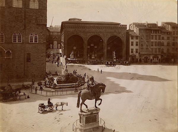 시뇨리아 광장, 피렌체, photo by Giacomo Brogi c. 1873–1881