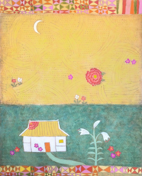 조수정 해거름 어간에 130.3x162.2cm 나무판넬에 혼합재료 2022