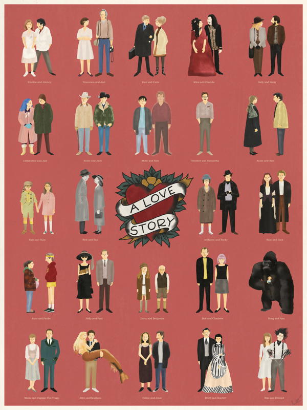 러브 스토리A Love Story영화 모티프 : 다수의 로맨스 영화Inspired by Various Romance Films, 2015Giclee print on archival paper