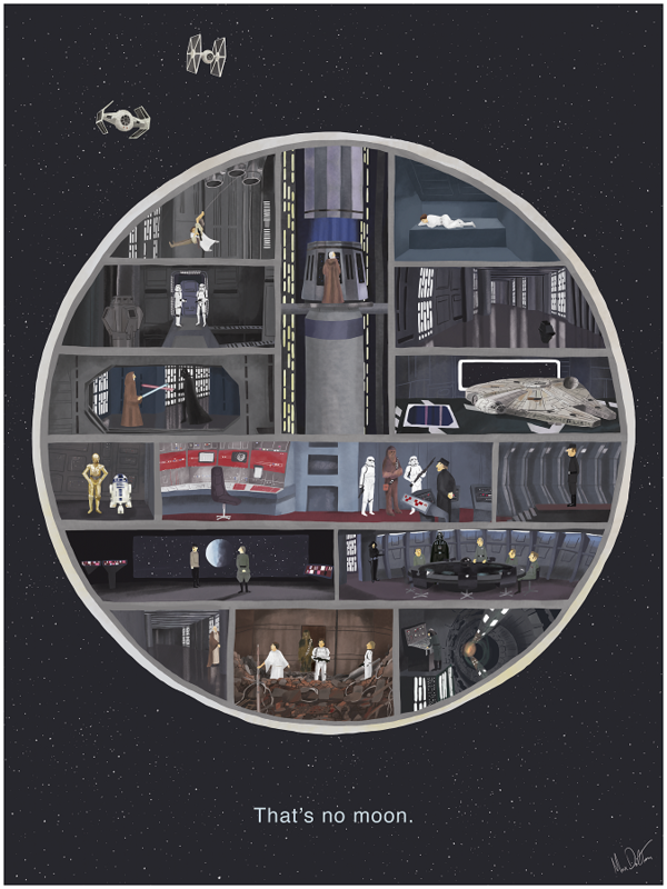 저건 달이 아니야That's No Moon영화 모티프 : 스타워즈 에피소드 4Inspired by Star Wars: Episodes 4, 2019Giclee print on archival paper